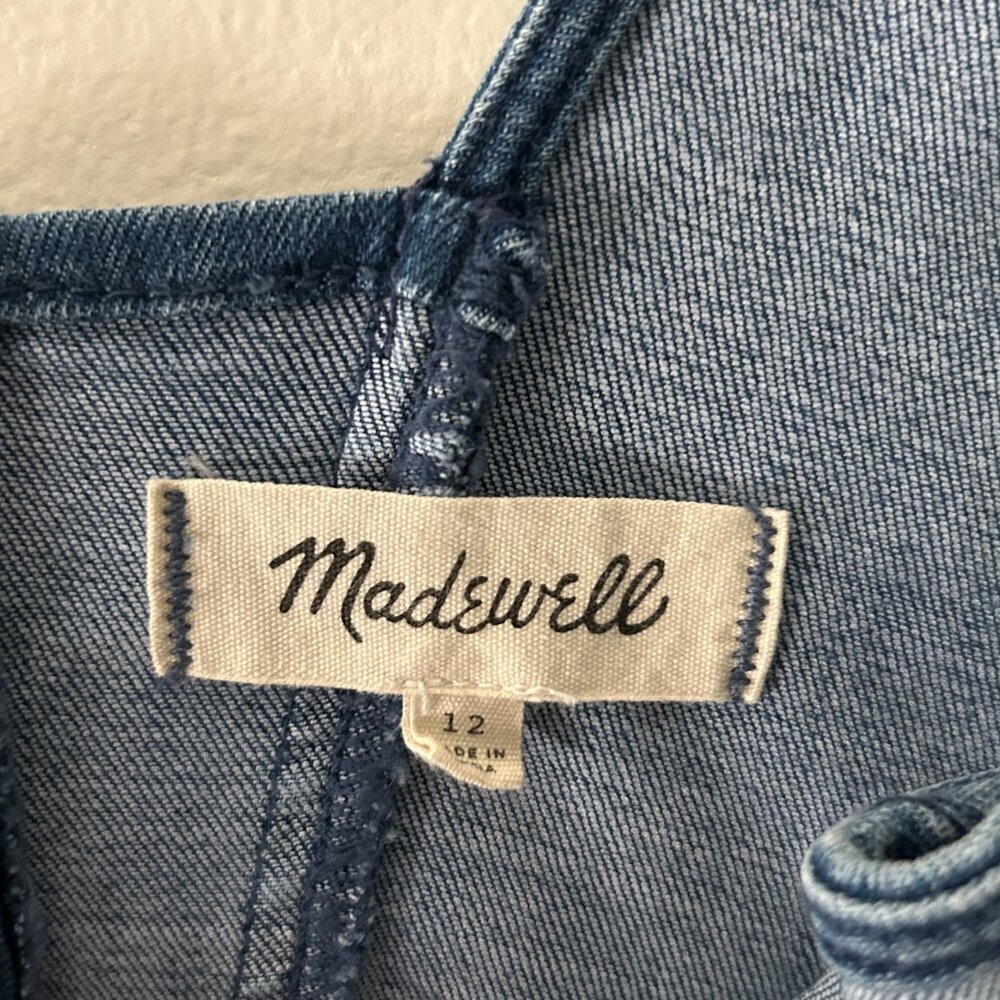 Madewell Stretchy Denim Cutout Dress Size 12 - Picture 6 of 10